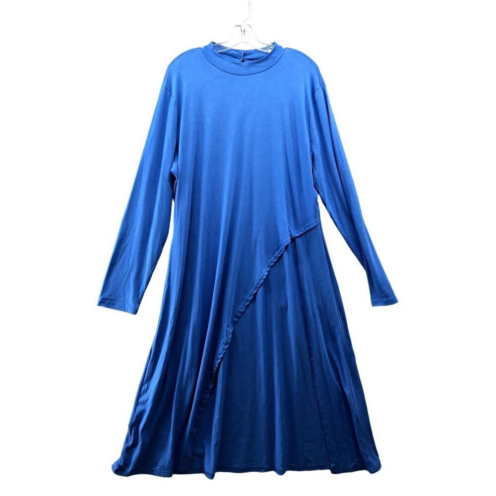 NWT New York & Company Long Sleeve Tunic Dress Womens‎ XXL Royal Blue Jersey